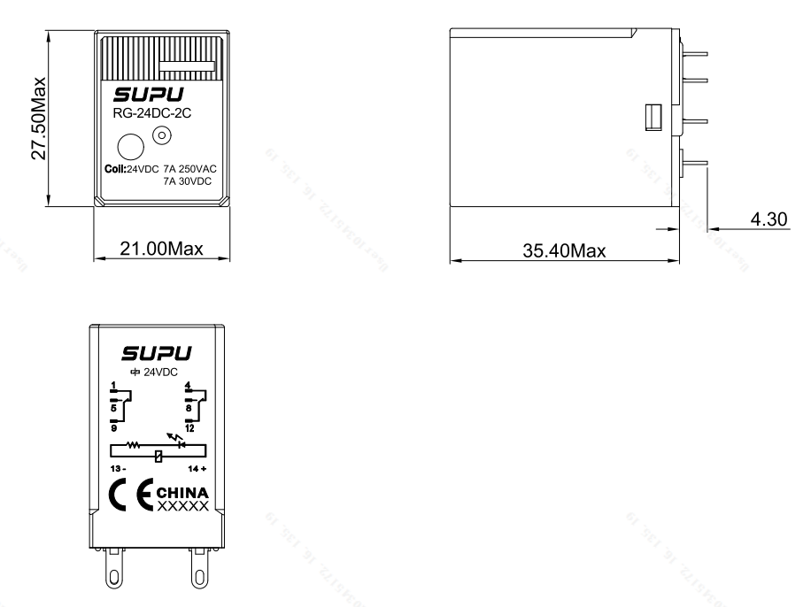 標(biāo)準(zhǔn)型繼電器插頭RG-24DC-2C