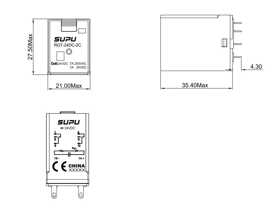 標(biāo)準型繼電器插頭RGT-24DC-2C