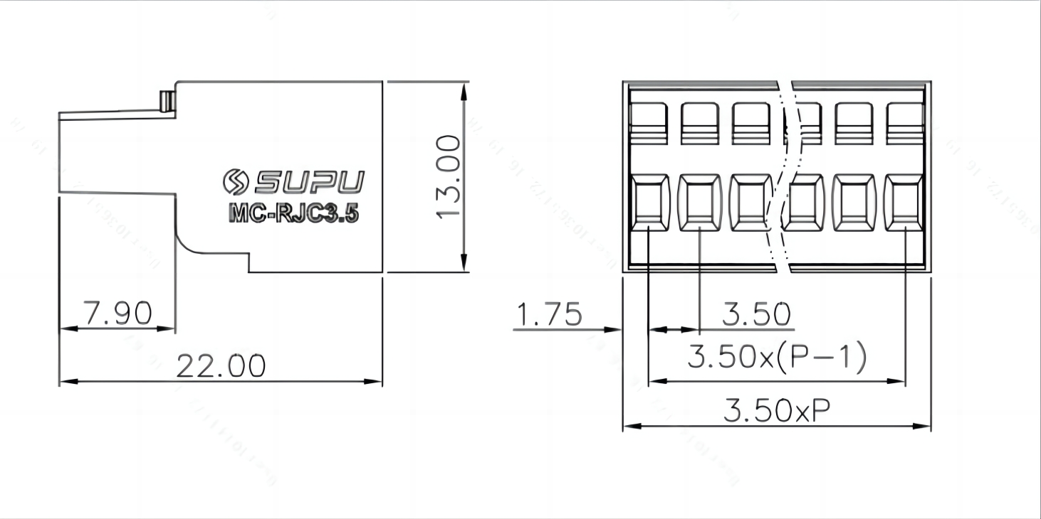 PCB接線端子-插拔式插頭MC-RJC3.5HXXP-OG-WD